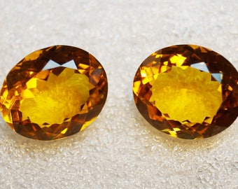 50% OFF - Oval Cut Citrine Faceted Gemstone Citrine Earring 27 Cts 28x15 mm (A00-221)