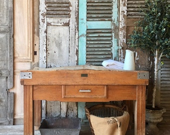 Lovely vintage French rustic butchers block