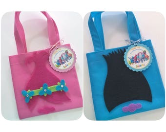 Set of 12 Trolls Favor Bags with Personalized Thank You Tags, Trolls Party, Trolls Party Bags, Trolls Birthday, Trolls Party Favors, Trolls.