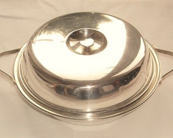 Antique Silver Plated Tureen Antique Silver plate serving dish 1920s Art Deco lidded Silver dish Made in England Excellent condition