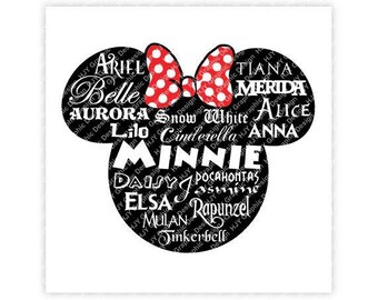 Disney, Minnie, Mickey, Mouse, Head, Ears, Icon, Bow, Names, Illustration, TShirt Design, Cut File, svg, pdf, eps, png, dxf