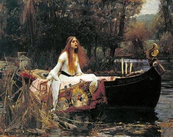 The Lady Of Shalott by John William Waterhouse, 8"x10.5", Giclee Canvas Print