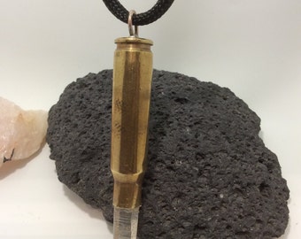 quartz bullet casing necklace