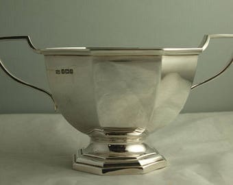 Antique Mappin & Webb Sterling Silver Sugar Bowl - 256g - Sheff. 1917