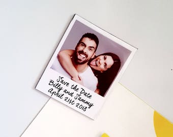 Save The Dates, polaroid picture effect, magnets, Custom wording, Wedding Invite, Favours, destination wedding, Price of 25 Magnets