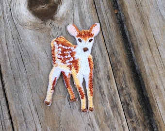Deer Patch, Vintage Embroidered Patch, Animal Patch, Patch, Applique Iron On Patch