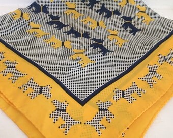 Yellow Silk Scotty Dog Scarf