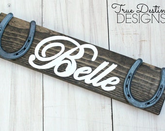 Personalized Wood Horseshoe Sign Personalized Wood Horseshoe Sign