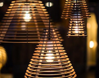 No. 28 pendant light Cone-laser cut MDF Dutch Design lighting in 4 formats