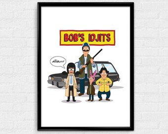 Bob's Idjits - Supernatural & Bob's Burgers mash-up art print