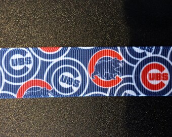 7/8" Chicago Cubs Inspired Grosgrain Ribbon