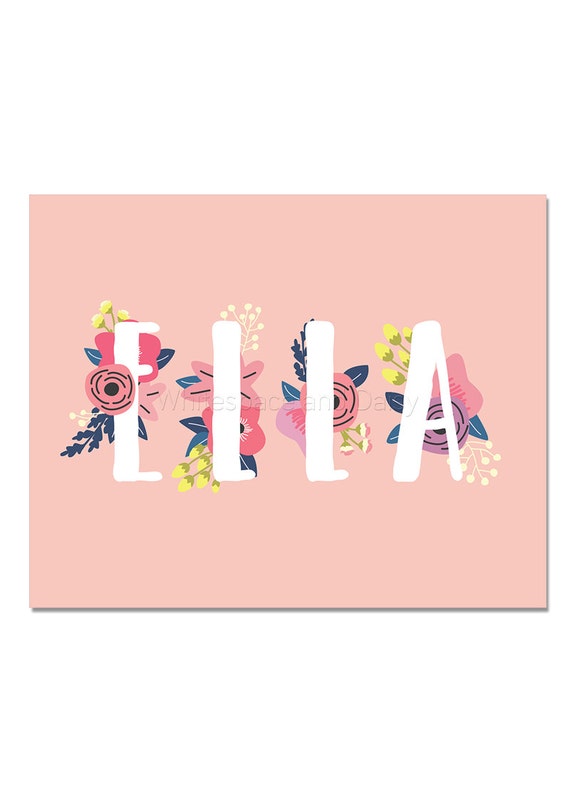 Ella Baby Name Wall Art Ella Baby Name Sign Ella Party