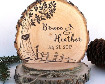 Rustic Wedding Cake Topper Oak Tree With Birds Wood Rustic Wedding Cake Topper Oak Tree With Birds Wood