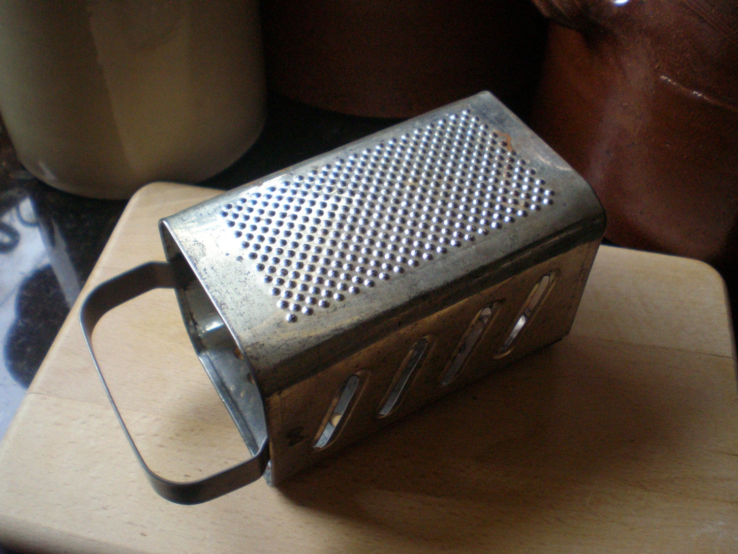 Vintage Metal Kitchen Grater Food Grater Box Shape Rustic