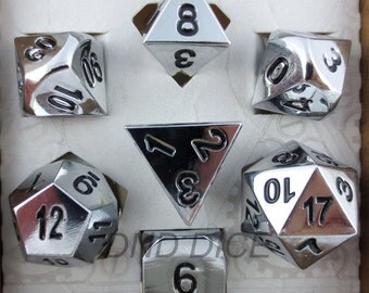 Metallic Essence Metal Dice Set (Nickel Finish)