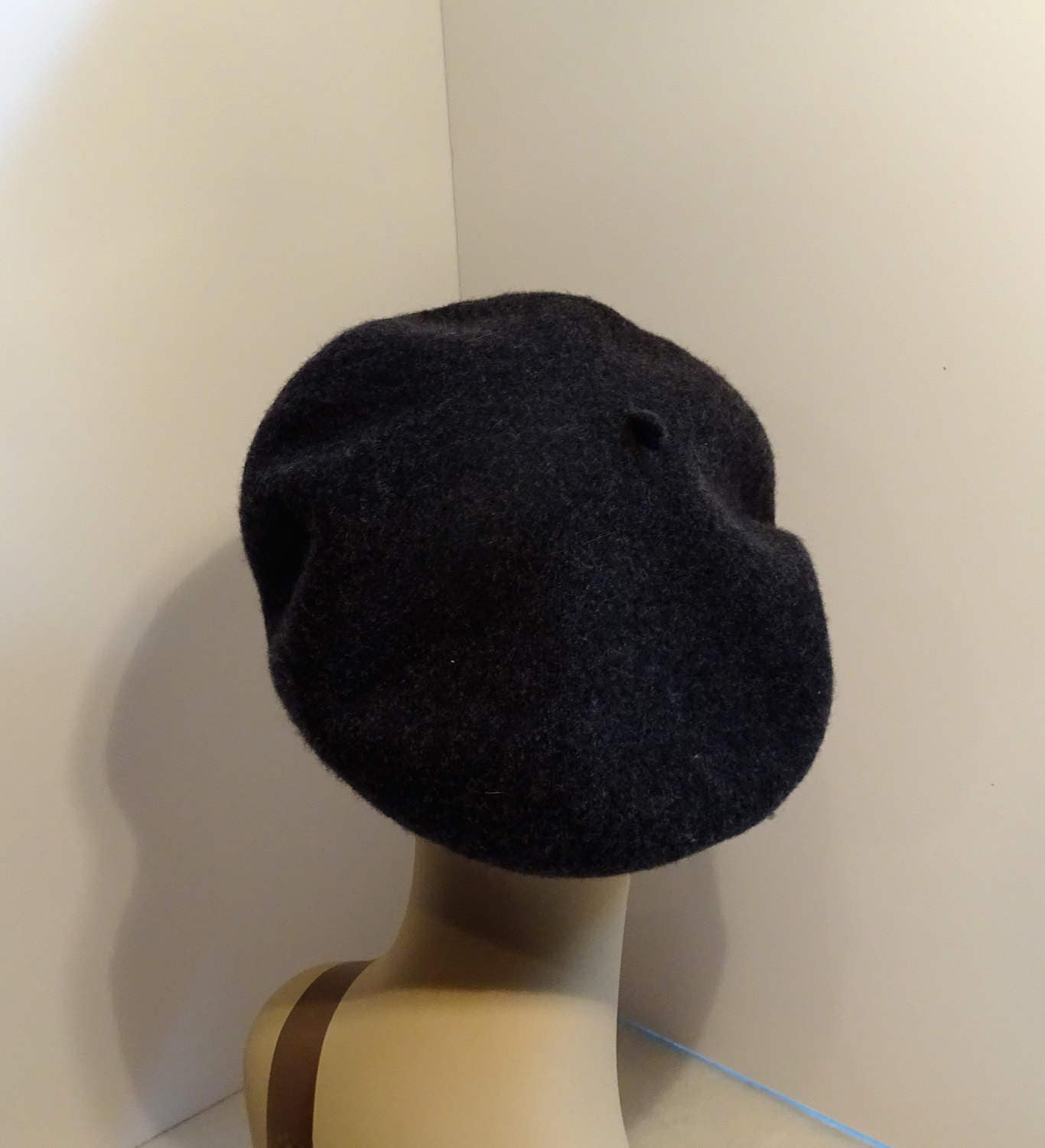 French Beret/Tam Wool Charcoal Gray