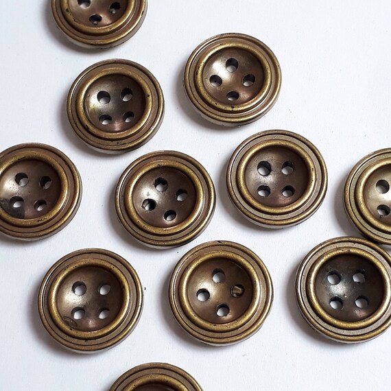 25pcs Bronze Buttons - Acrylic Buttons - Concave Buttons - Plastic ...