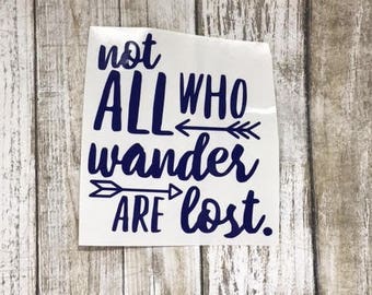 Not All Who Wander Are Lost decal / adventure decal / monogram decal / adventure sticker / wanderlust decal /