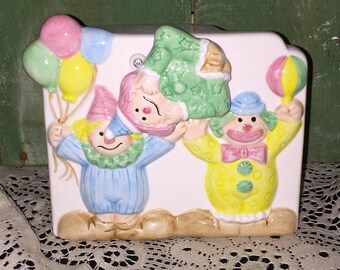 Musical Clown Planter for Baby Room; Nursery Musical Room Decor; Vintage Clown Nursery Room Decor