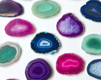 Agate Slices 2"-2.5" - Bulk Geode Place Cards Craft Pieces for Sale Wholesale to the Public