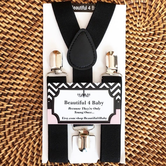 Black Little Boy Suspenders Black Toddler Suspenders Black