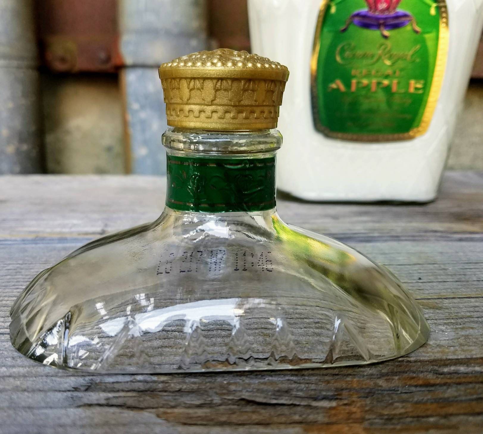 Crown Royal Candle Liquor Bottle Candle Cut Glass Bottle