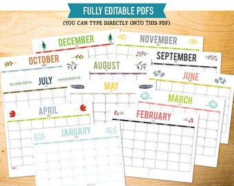 2017 Calendar - Editable PDF (for any individual or organization)