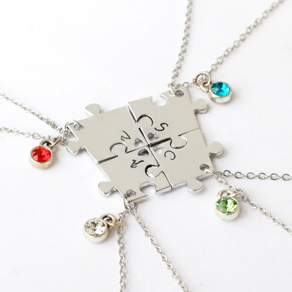 Best Friend Necklace Handstamped Jewelry 4 Sisters Necklace 