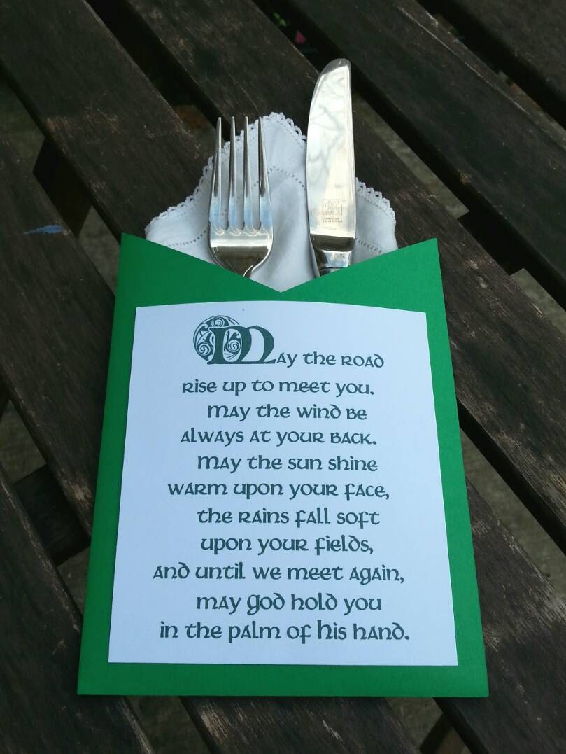 Irish Heritage Napkin Holder Irish Blessing Silverware