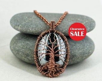 Tree-of-life necklace Hematite necklace Unique gifts-for-men gift-for-husband birthday gift-for-dad gift anniversary gift-for-boyfriend gift