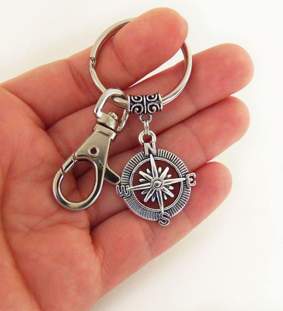 Compass keychain compass key chain compass keyring compass