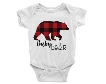 Baby Bear Onesie Bear / Plaid / Teepee/ Bodysuit Baby Clothes Baby Shower Gift