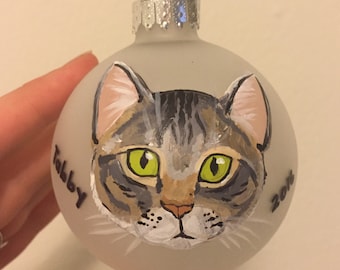Custom Cat Ornament (2.75") - Hand Painted, Made to Order for Christmas
