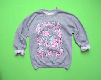 Grey NAKED LADIES Sweatshirt! Three Color Screen Print!