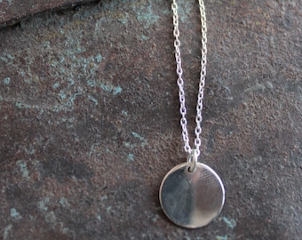 Sterling Silver Medal pendant necklace, circle necklace, Locket
