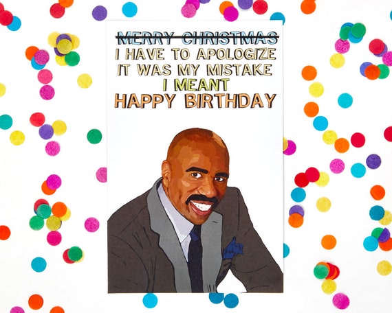 Steve Harvey Funny Birthday Card Meme Humor Silly
