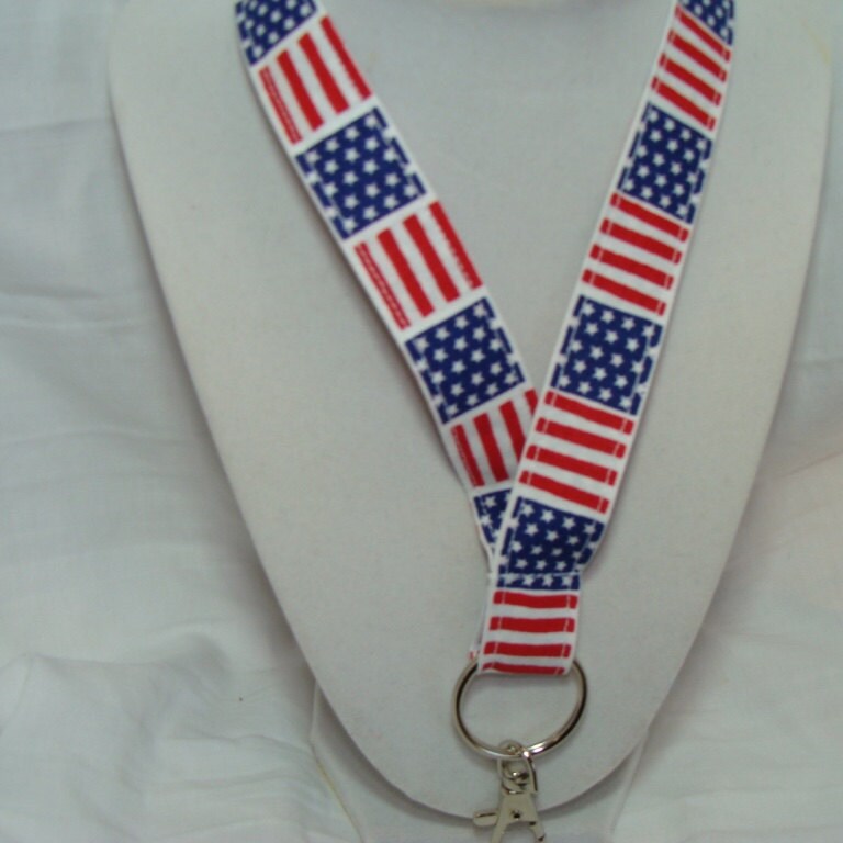 Lanyard with American Flag Print