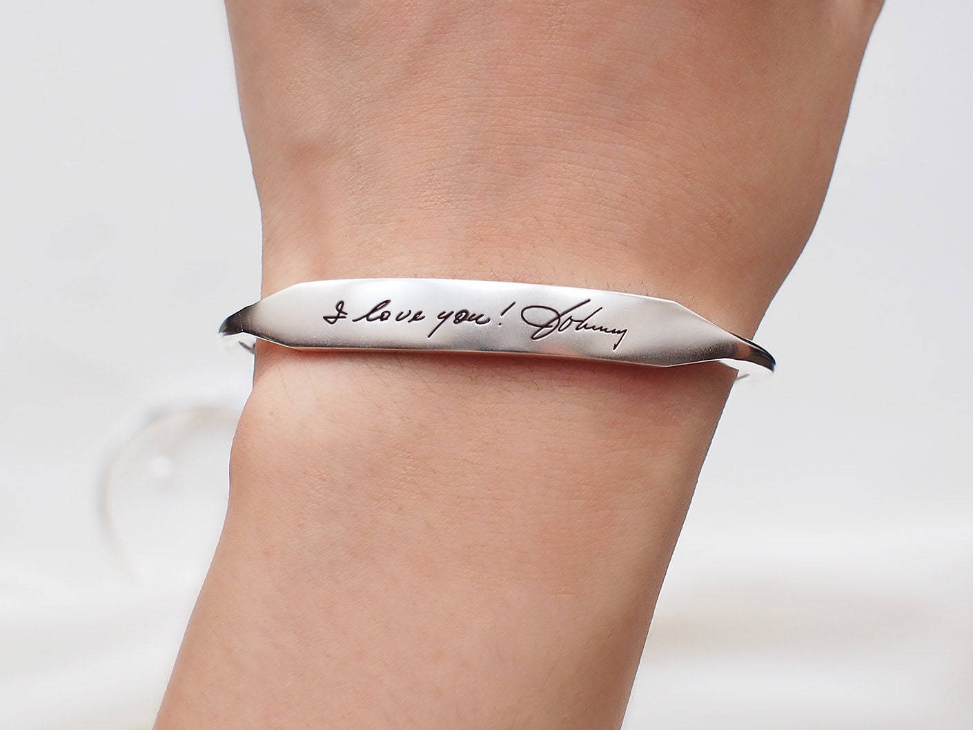 Personalized Custom Cuff Bracelet / Handwriting Cuff Bracelet