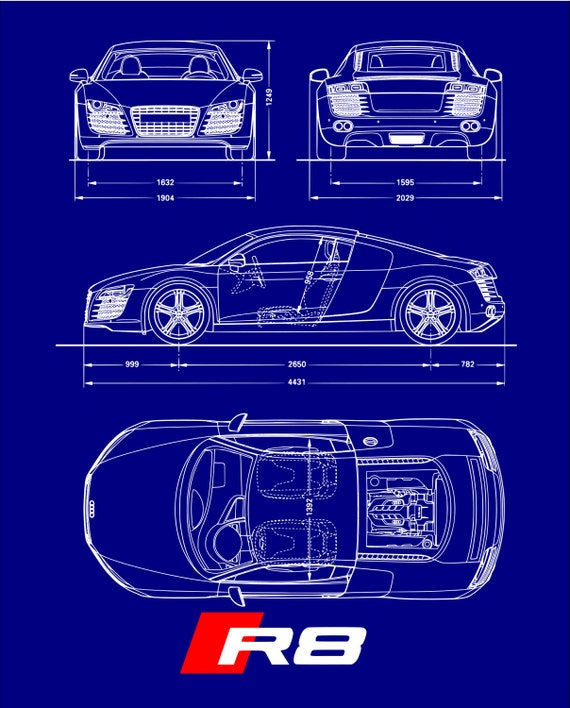 Audi r8 blueprint