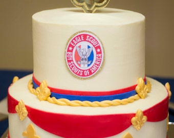 Eagle Scout Boy Scout Theme Custom Cake Topper Set (ceremony decor, cake decoration)