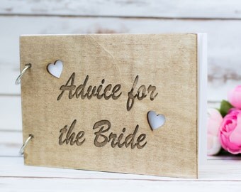 Advice for the Bride Book Advice book Bridal Shower Book Bride to be Rustic Guest Book Guestbook Advice for the future Mrs Wedding book