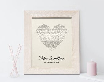 2nd anniversary gift, First dance song, wow, for her, cotton wedding, 2 years together - CA0118