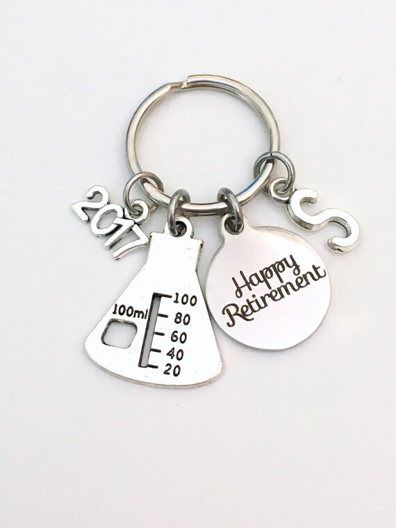 Retirement Gift for Chemist Laboratory Tech Keychain 2016 2017