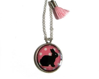 EASTER NECKLACE - Easter Gift - Bunny Necklace - Kids Jewelry - Girls Necklace - Kids Necklace - Rabbit Jewelry - Girls Bunny Necklace