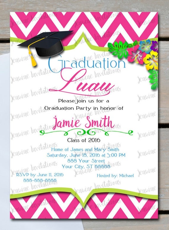 Luau Graduation Invitations 3