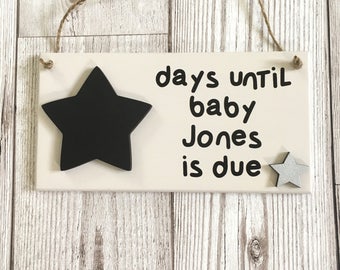 Baby Countdown Plaque ~ Pregnancy Gift ~ Pregnancy Countdown ~ Baby Countdown Sign ~ Baby Shower ~ Wall Art & Home Decor