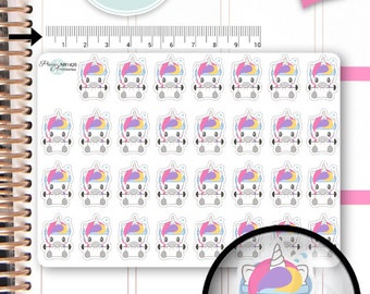 Kawaii Unicorn Stickers Fitness Stickers Workout Stickers Planner Stickers Kawaii Stickers Erin Condren Decorative Stickers NR1426