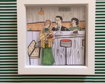 Twin Peaks print. Perfect present for David Lynch fans. All framed work is signed and wrapped ready for gifting. Wall art.