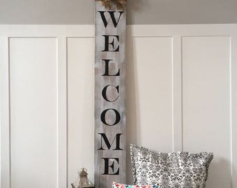 Large Welcome Sign | Welcome Sign | Rustic Welcome Sign | Rustic Porch Sign | Porch Sign | Vertical Welcome Sign | Welcome | Front Door Sign