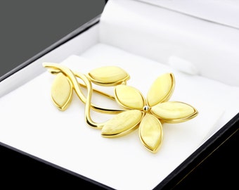 Gold Plated Amber Brooch Gold Brooch Bouquet Amber Brooch Gold Amber Brooch Gold Brooch Gold Flower Brooch Flower Brooch Brooch Jewelry